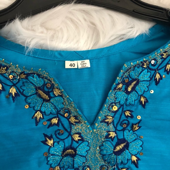 Turquoise Tunic (Indian style) - Picture 2 of 10